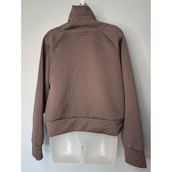 Juicy Couture Sport Cropped Quilt Top High Neck SZ XL Gym Mauve Taupe NEW - Picture 3 of 11